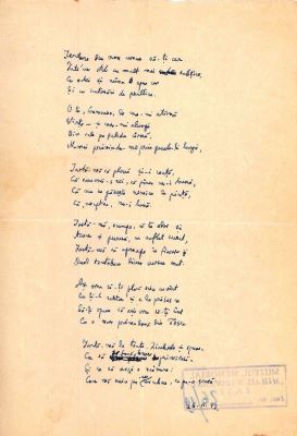 Manuscris - Mihail Sadoveanu; Poezii de dragoste scrise de Mihail Sadoveanu și trimise Valeriei Mitru, în perioada 26.I-9.XI.1942 (45 poezii)