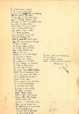 Manuscris - Mihail Sadoveanu; Poezii de dragoste scrise de Mihail Sadoveanu și trimise Valeriei Mitru, în perioada 26.I-9.XI.1942 (45 poezii)