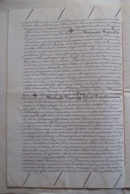 Diplomă - Cancelaria Papală; Diploma papei Pius IX, în care întărește numirea lui Fogarasy Mihály în funcția de episcop de Transilvania