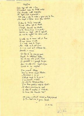 Manuscris - Mihail Sadoveanu; Poezii de dragoste scrise de Mihail Sadoveanu și trimise Valeriei Mitru, în perioada 26.I-9.XI.1942 (45 poezii)