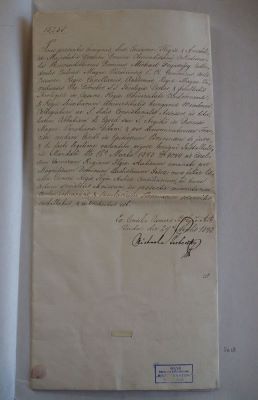 Diplomă - Cancelaria Imperială; Ferdinand I, Împărat al Austriei și Rege al Ungariei, îl numește pe preotul Mihály Fogarasy în funcția de abate titular de Egyed