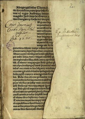incunabul - Thurocz, Johannes de; Chronica Hungarorum