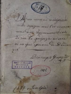 Carte veche, manual de istorie - [Athanasie Staghiritul-traducător] Tălmăcită după cea elinească în limba noastră românească și închinată la … domn Mihail Dimitrie Ghica, cu a căruia osârdie și cheltuială …de cuviosul igumen al Mănăstirii Sfântului Ioan din București, kyr Grigorie; Prescurtarea istorii universale