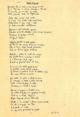 Manuscris - Mihail Sadoveanu; Poezii de dragoste scrise de Mihail Sadoveanu și trimise Valeriei Mitru, în perioada 26.I-9.XI.1942 (45 poezii)