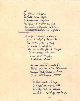 Manuscris - Mihail Sadoveanu; Poezii de dragoste scrise de Mihail Sadoveanu și trimise Valeriei Mitru, în perioada 26.I-9.XI.1942 (45 poezii)