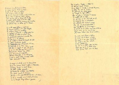 Manuscris - Mihail Sadoveanu; Poezii de dragoste scrise de Mihail Sadoveanu și trimise Valeriei Mitru, în perioada 26.I-9.XI.1942 (45 poezii)