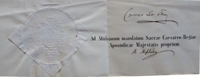 Cancelaria Imperială; Diplomă de numire în funcția de arhidiacon al catedralei din Oradea acordată preotului Michaelis Fogarasy