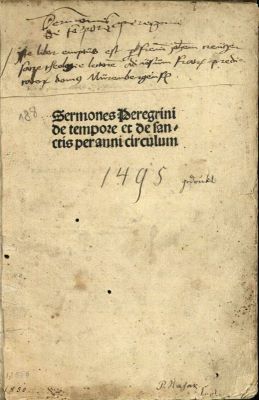 incunabul - Peregrinus; Sermones de tempore et de sanctis