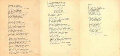 Manuscris - Mihail Sadoveanu; Poezii de dragoste scrise de Mihail Sadoveanu și trimise Valeriei Mitru, în perioada 26.I-9.XI.1942 (45 poezii)