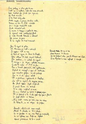 Manuscris - Mihail Sadoveanu; Poezii de dragoste scrise de Mihail Sadoveanu și trimise Valeriei Mitru, în perioada 26.I-9.XI.1942 (45 poezii)