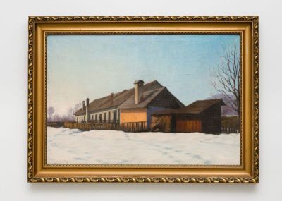 Pictură de șevalet - Börtsök, Samu; Cătun iarnă