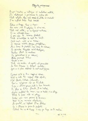Manuscris - Mihail Sadoveanu; Poezii de dragoste scrise de Mihail Sadoveanu și trimise Valeriei Mitru, în perioada 26.I-9.XI.1942 (45 poezii)