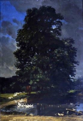 pictură de șevalet - Rousseau, Philippe; Peisaj cu păsări