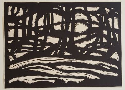 Linogravură - Mattis-Teutsch, Hans; Peisaj cu lac