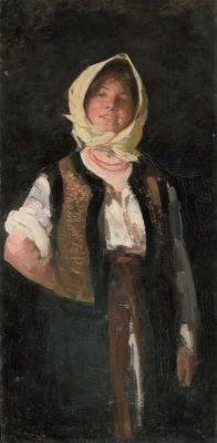 Pictură de șevalet - Grigorescu, Nicolae; Țărancă voioasă