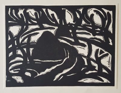 Linogravură - Mattis-Teutsch, Hans; Peisaj cu căpiță
