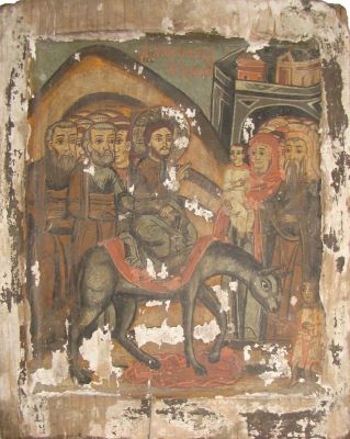 icoană - Gheorghe Tobias din Abrud; Duminica Floriilor