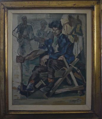 pictură de șevalet - Maxy, Max Hermann; Tăietor de lemne