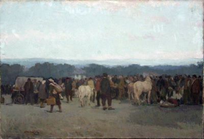 pictură de șevalet - Bălțatu, Adam; Târg (la Humulești)