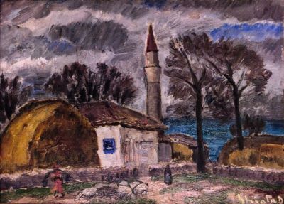 pictură - Ghiață, Dumitru; Peisaj cu moschee