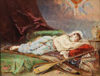 pictură de șevalet - Aman, Theodor; Odaliscă culcată