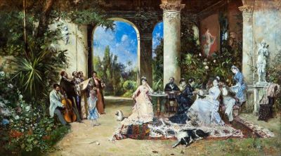 pictură de șevalet - Aman, Theodor; Petrecere cu lăutari