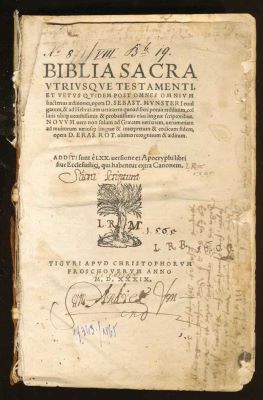 carte veche; Biblia Sacra // Utriusque Testamenti, // et Vetus Qvidem post omnes omnium // Hactenus Aeditiones, Opera D. Sebast. Muntzeri Euul [...]